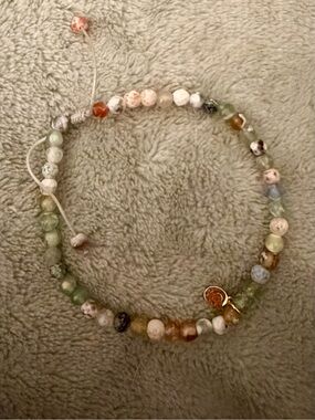 Multi Jasper Agate Gemstone Beaded Macrame Bracelet Celestial Moon Charm